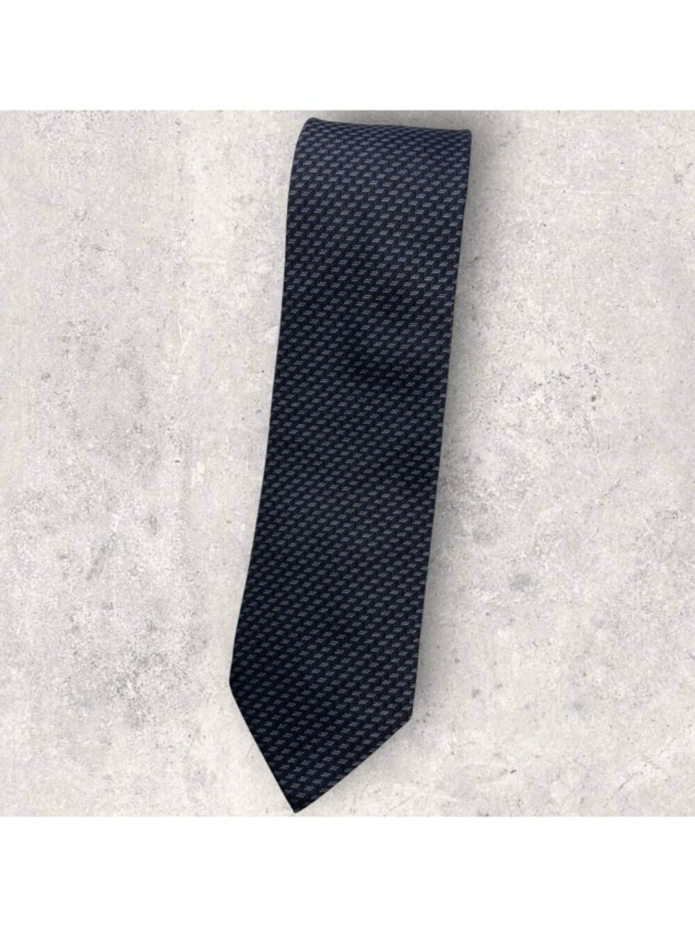 CORNELIANI Silk Tie ITALY Navy Brown Blue Geometric W:3.2" EUC